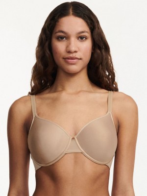 Beige Brown Women Chantelle C Essential Full Coverage Smooth Bras | XXB38IQ