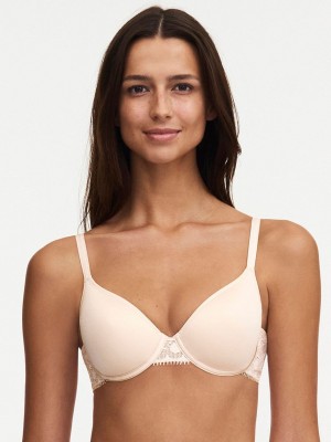 Beige Pink Women Chantelle Day to Night Smooth Custom Fit Bras | HWZ10100UG