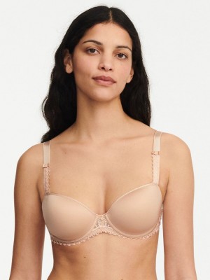 Beige Pink Women Chantelle Every Curve Demi Memory Foam Bras | OKS644HD