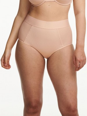 Beige Pink Women Chantelle Smooth Lines Light Control Briefs | BXF881EC