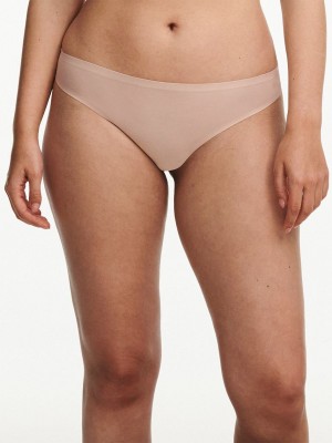 Beige Rose Women Chantelle SoftStretch Thong Panty | LBL32100ZB