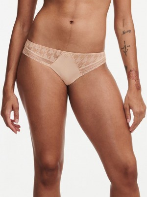 Beige Women Chantelle Impression Lace Bikini Bottoms | FNX5879EV