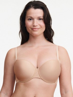 Beige Women Chantelle Lucie Lace Sexy Comfort T-Shirt Bra | STB7869UC