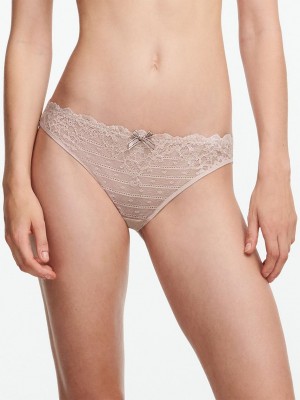 Beige Women Chantelle Rive Gauche Lace Bikini Panty | GEV3224HX