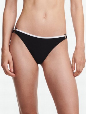 Black White Women Chantelle Authentic Swim Bikini Bottoms | AZC7262JG