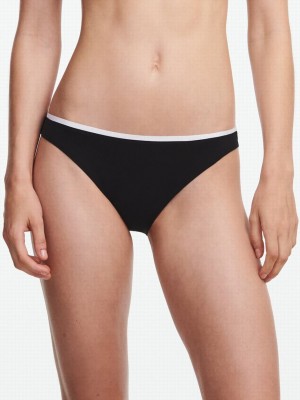 Black White Women Chantelle Authentic Swim Bikini Bottoms | WFF1524UY