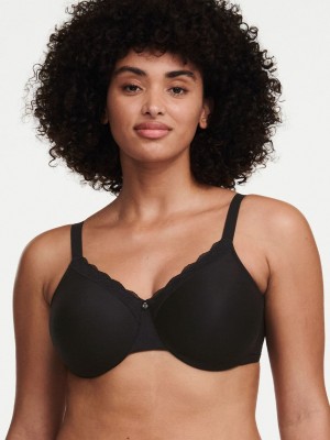 Black Women Chantelle C Comfort Seamless Underwire Unlined Bra | FHN6899ZK