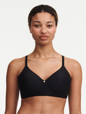 Black Women Chantelle C Jolie Wirefree T-Shirt Bra | VMW4727QZ