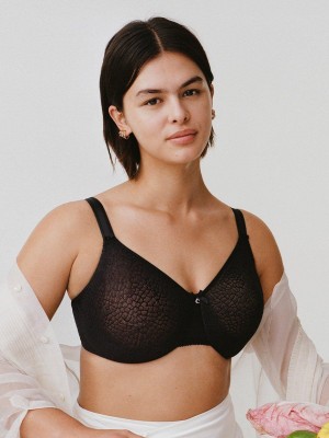 Black Women Chantelle C Magnifique Seamless Minimizer Unlined Bra | EEC1483QU