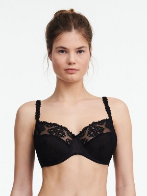 Black Women Chantelle Champs Elysees Full Coverage Unlined Bra | GXR6753YF