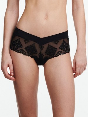 Black Women Chantelle Champs Elysees Lace Hipster Panty | AEM9390TF