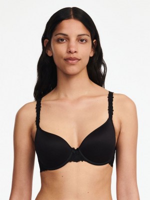 Black Women Chantelle Champs Elysees Smooth Custom Fit Bras | ZBH145TB