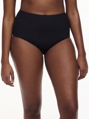 Black Women Chantelle Comfort Chic High Waist Support Briefs | IQJ2269ON