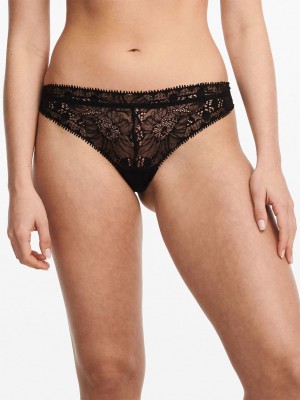 Black Women Chantelle Day to Night Thong Panty | IHA9429MQ