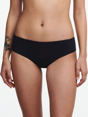 Black Women Chantelle Essential Leakproof Bikini Bottoms | DNJ1480YN