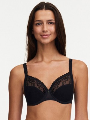 Black Women Chantelle Every Curve Full Coverage Unlined Bra | DIZ37YQ