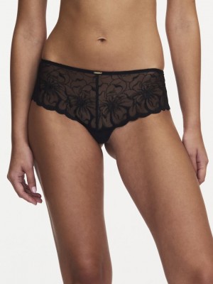 Black Women Chantelle Fleurs Hipster Panty | ZYU1549MY