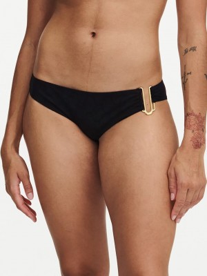 Black Women Chantelle Glow Swim Bikini Bottoms | HPS157OW