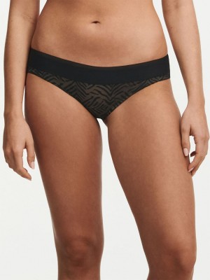 Black Women Chantelle Graphic Allure Lace Bikini Bottoms | BVW4622CP