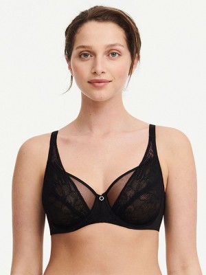 Black Women Chantelle Naya Lace Underwire Unlined Bra | JZE7329TS