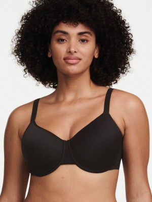 Black Women Chantelle Norah Comfort Spacer T-Shirt Bra | OHE349PJ