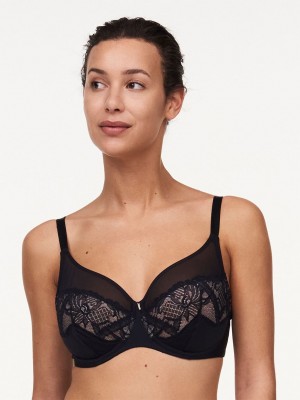 Black Women Chantelle Orangerie Dream Full Coverage Underwire Bras | VKR6783ZE