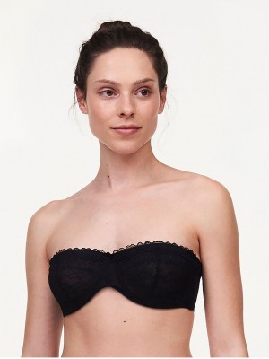 Black Women Chantelle Pila Bandeau Underwire Bras | TTO9871QW