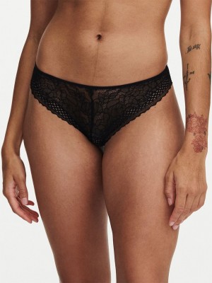 Black Women Chantelle Pila Thong Panty | XAM9280YX