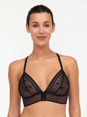 Black Women Chantelle Prisca Wireless Bras | PIZ1957SZ