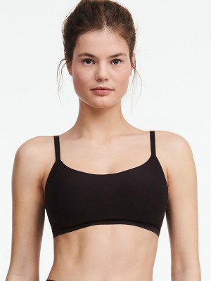 Black Women Chantelle SoftStretch Scoop Padded Bralettes | MES1047TZ