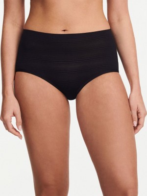 Black Women Chantelle SoftStretch Stripes Briefs | DUT2751IX