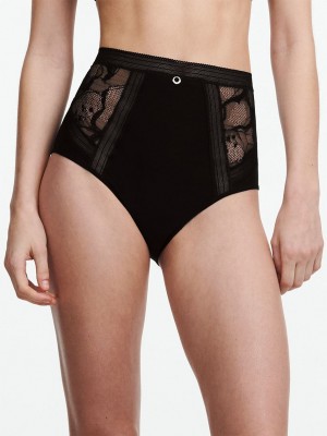 Black Women Chantelle True Lace High Waisted Briefs | ODR6144LP