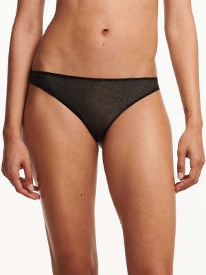 Black Women Chantelle X Thong Panty | TWT393OD