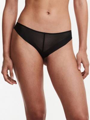 Black Women Chantelle Xpose Thong Panty | FYL7118FM