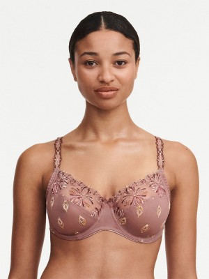 Brown Multicolor Women Chantelle Champs Elysees Full Coverage Unlined Bra | DNJ221EQ