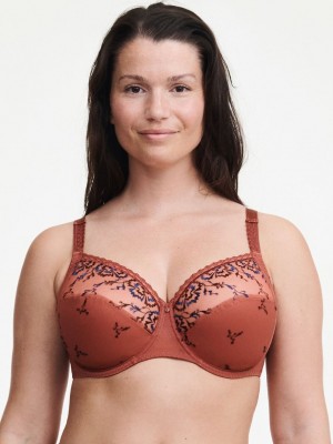 Brown Multicolor Women Chantelle Every Curve Full Coverage Unlined Bra | FJD967RU