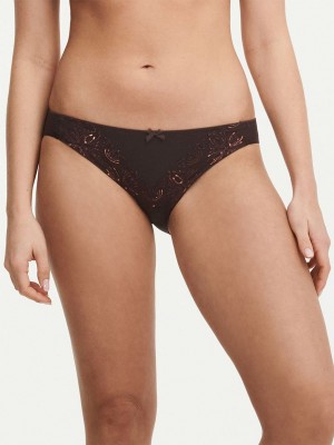 Brown Women Chantelle Champs Elysees Bikini Bottoms | YWI3843CR