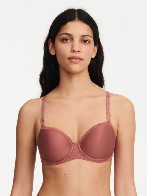 Brown Women Chantelle Graphic Allure Smooth Custom Fit Demi T-Shirt Bra | BEH5494LA