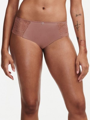 Brown Women Chantelle Naya Lace Hipster Panty | TJL3884TF