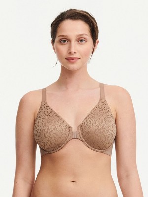 Coffee Women Chantelle Norah Comfort Front Closure Bras | OVE340DN