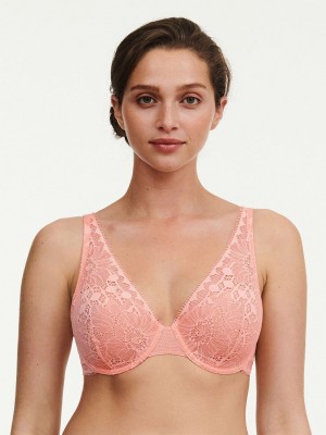 Coral Women Chantelle Day to Night Lace Lightweight Plunge Bras | TQB5169II