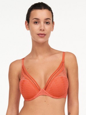 Coral Women Chantelle Only Manhattan Plunge T-Shirt Bra | XAU7425AL