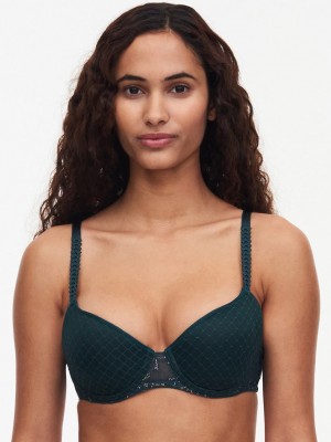 Dark Green Women Chantelle Instants Custom Fit T-Shirt Bra | FYM5999KQ