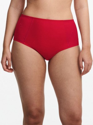 Deep Red Coral Women Chantelle Every Curve High Waist Briefs | KBS7215TY