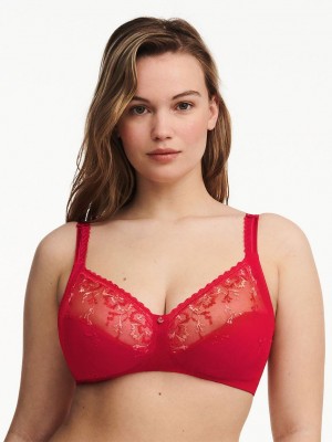 Deep Red Coral Women Chantelle Every Curve Full Coverage Wireless Bras | RTL983IK