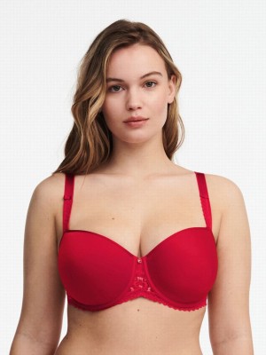 Deep Red Coral Women Chantelle Every Curve Demi Memory Foam Bras | HLP7544JL