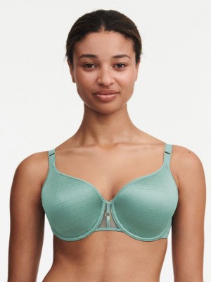 Green Women Chantelle Monogram Smooth Lightweight T-Shirt Bra | KOG2498UT