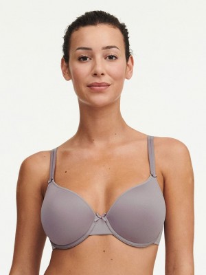 Grey Women Chantelle Basic Invisible Smooth Support T-Shirt Bra | XTU7710LS