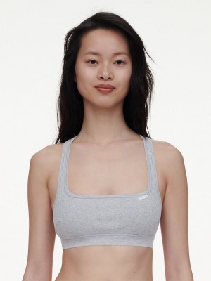 Grey Women Chantelle Cotton Comfort Bralettes | UDP6689VU