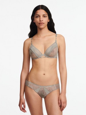 Grey Women Chantelle Spark Lace Underwire Unlined Bra | PTC6419FJ